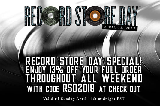 ENJOY 13% OFF FOR RECORD STORE DAY!