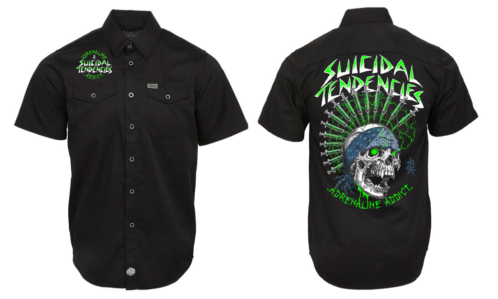 Suicidal Tendencies Adrenaline Addict Dixxon Work Force Button Down