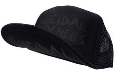 OG Flip Hat Impression noire sur chapeau noir + autocollant